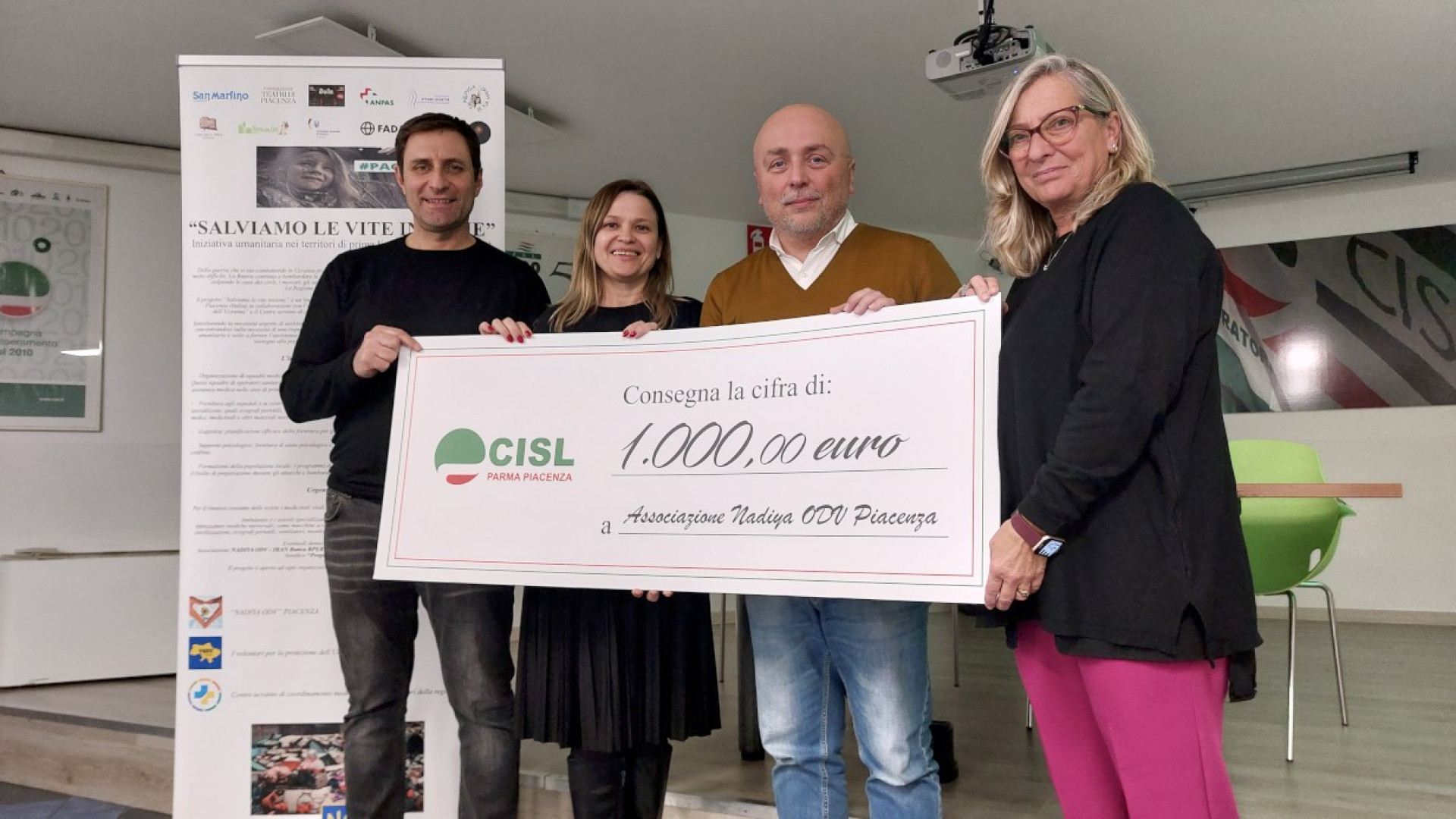Cisl, donazione di 1000 euro alla Associazione Nadiya per la comunità ucraina