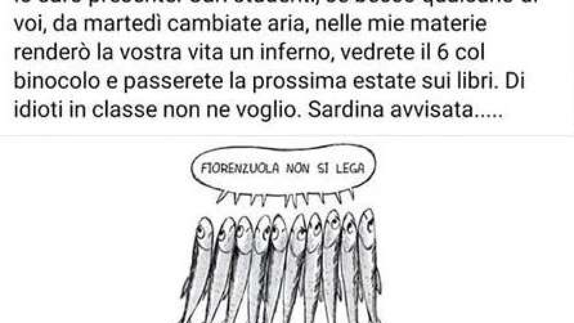 Dopo le minacce, il prof "anti-sardine" si scusa: "Non potrei mai compiere azioni del genere"