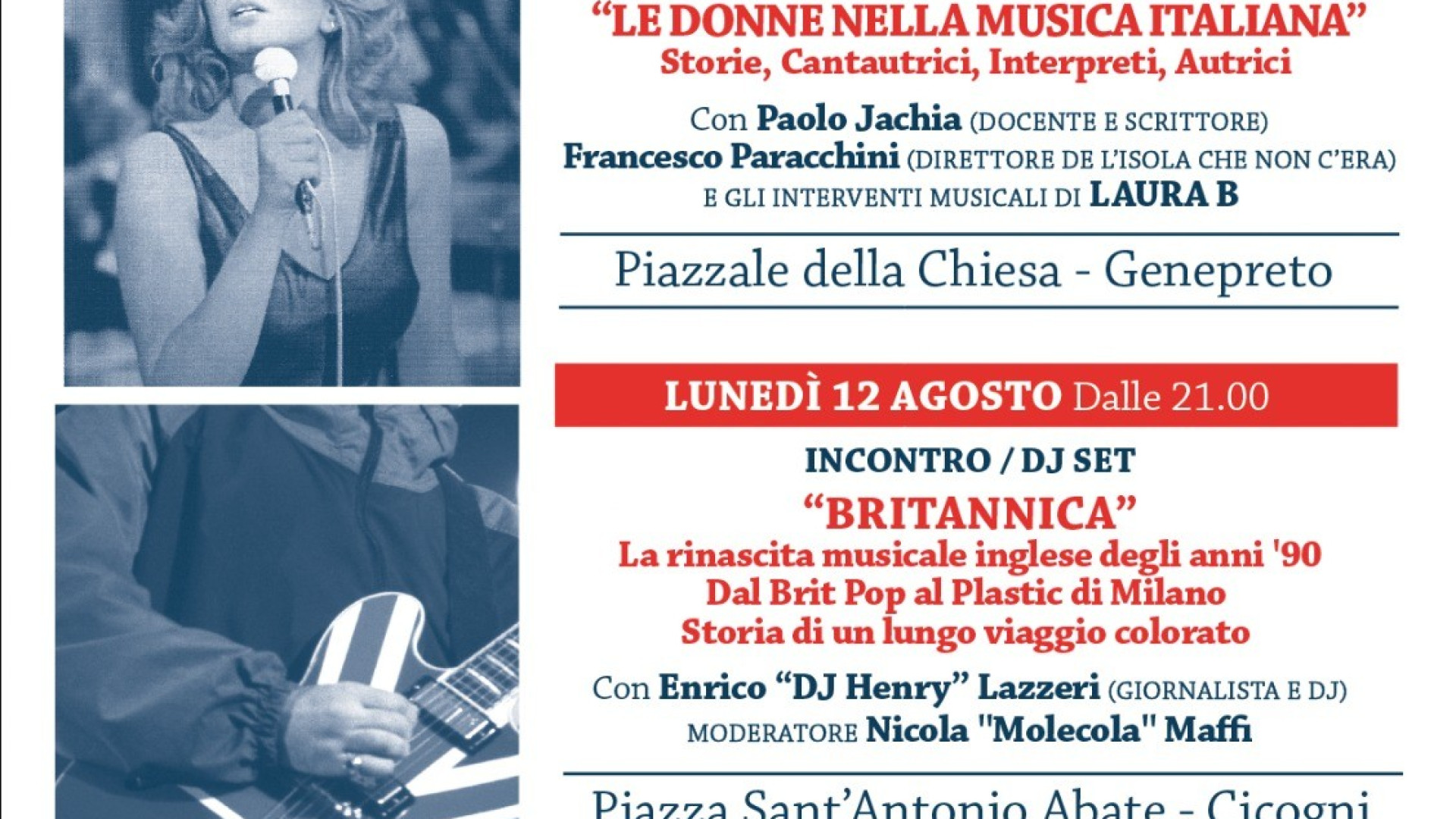 Musica e letteratura rock: incontri e concerto nel comune di Alta Val Tidone