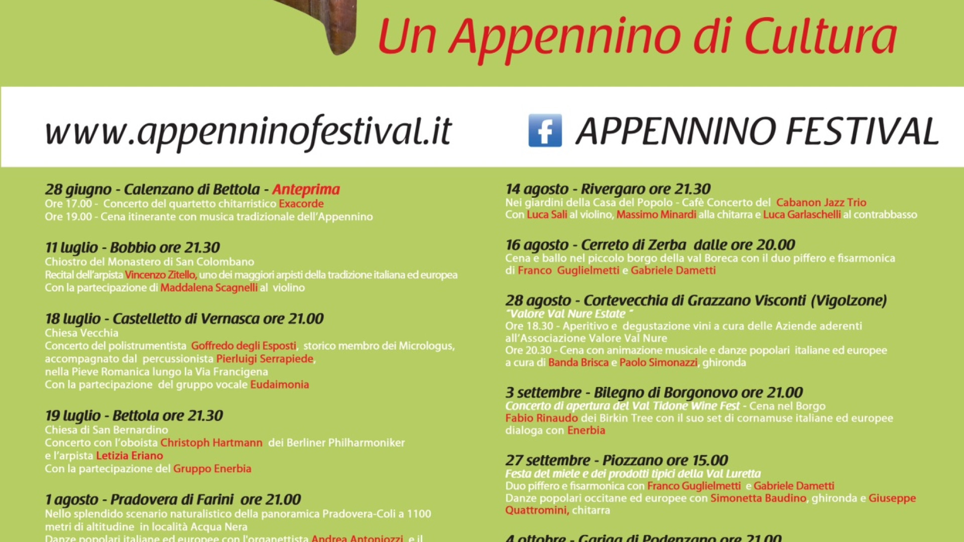 Appennino Festival 2015 al via l'11 luglio: programma con 14 appuntamenti