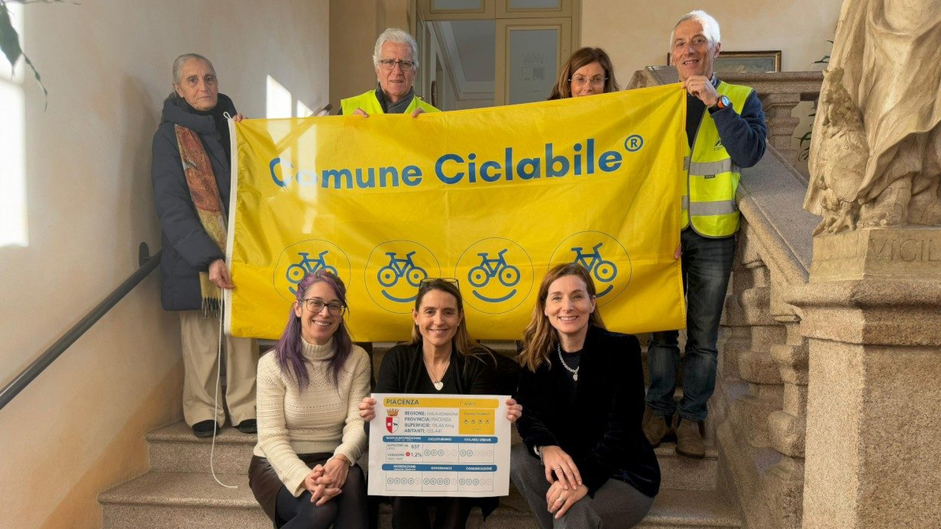 Piacenza conferma i suoi 4 "bike smile" tra i Comuni Ciclabili di Fiab Amolabici