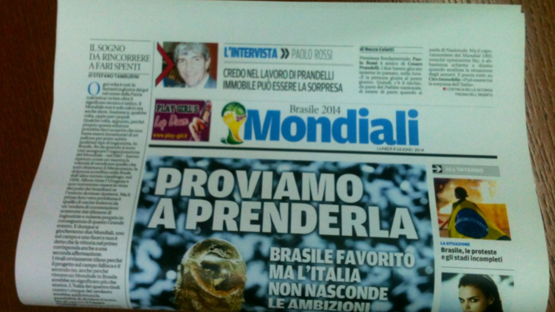 Mondiali, oggi in omaggio con Libertà il primo inserto su Brasile 2014