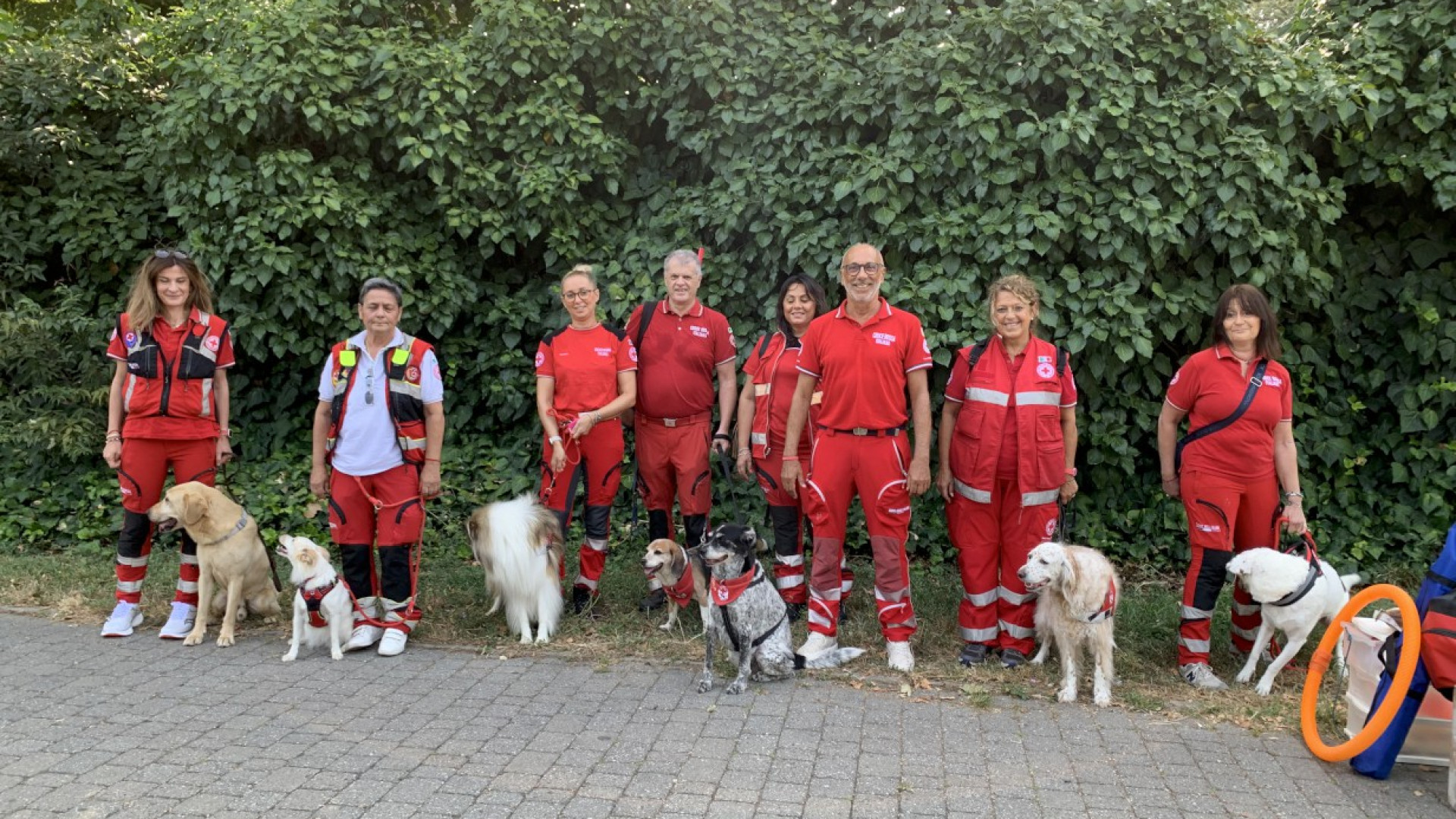 Felicità a 4 zampe: i cani della Croce Rossa fanno visita ai pazienti dell'ospedale