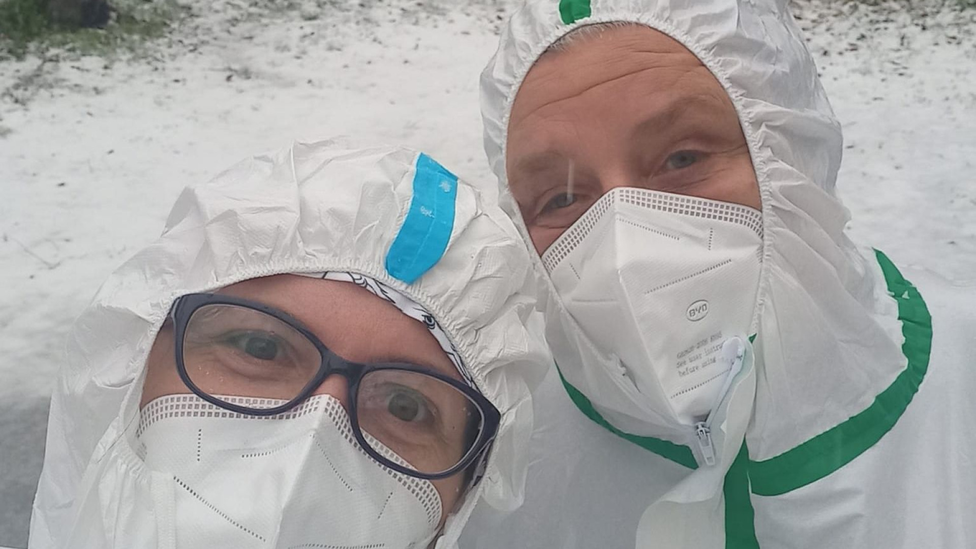 Covid, la neve accoglie la squadra Usca impegnata in una visita a Cerignale