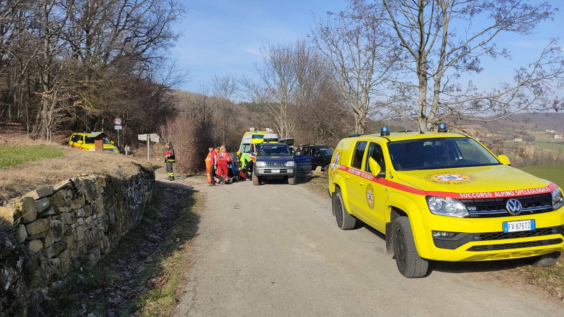 Morfasso: cade in bici su una lastra di ghiaccio. Si mobilita il Soccorso Alpino