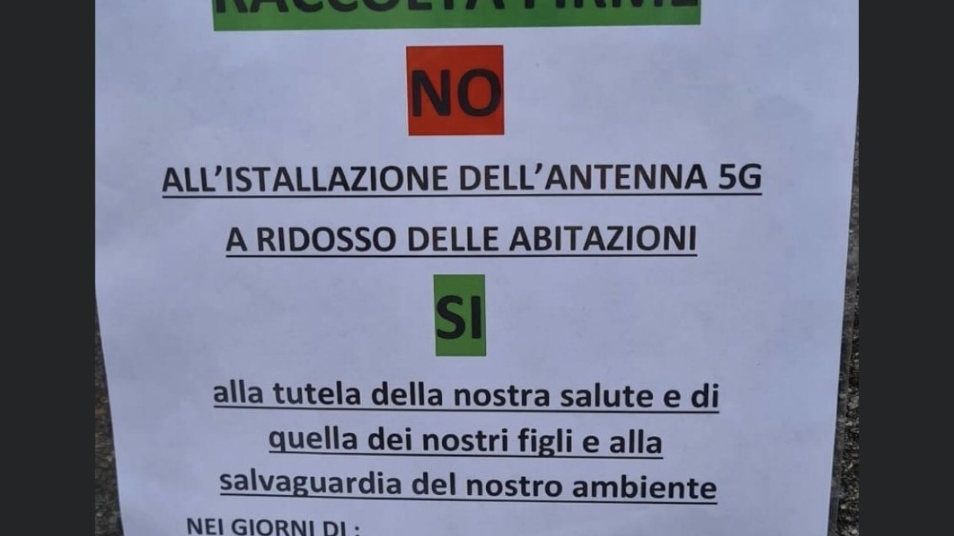 No all'antenna 5G a ridosso delle case: in un giorno 150 firme a Quarto