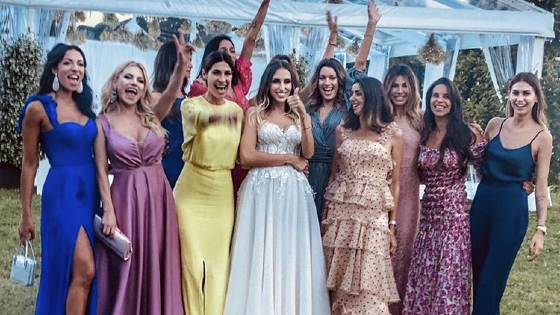 Melissa Satta alle nozze della ex di Allegri con il piacentino Braghieri