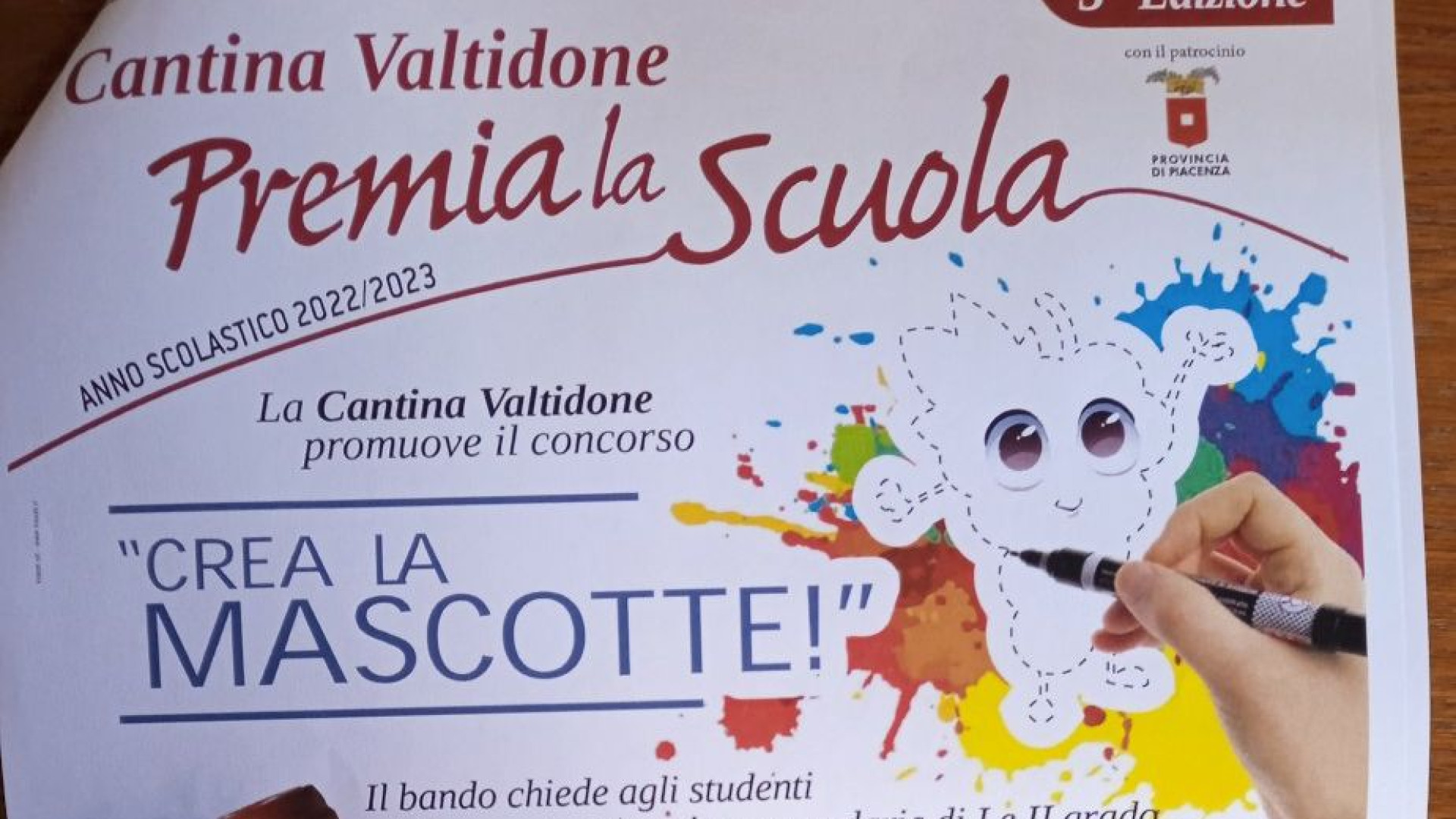 "Crea la tua Mascotte!", 30 progetti scolastici selezionati da Cantina Valtidone
