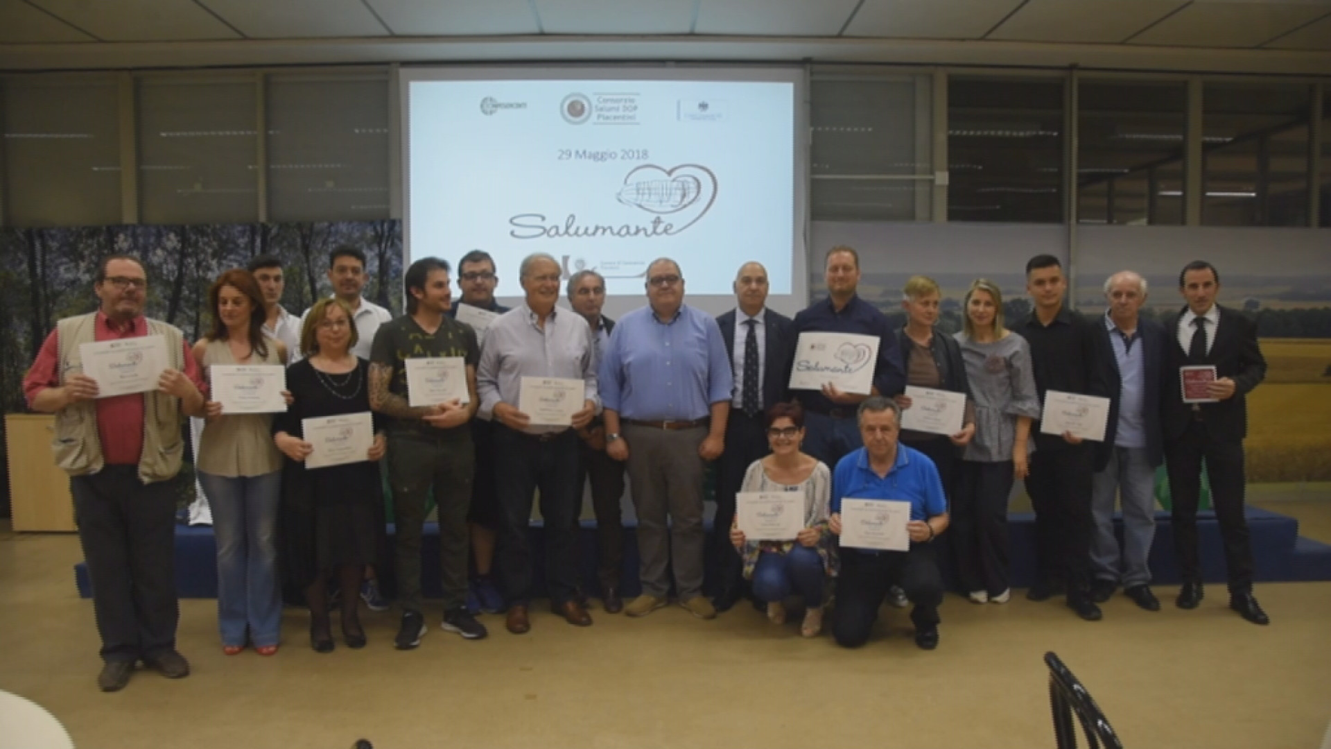 Diploma per i primi 30 ambasciatori di coppa, salame e pancetta dop