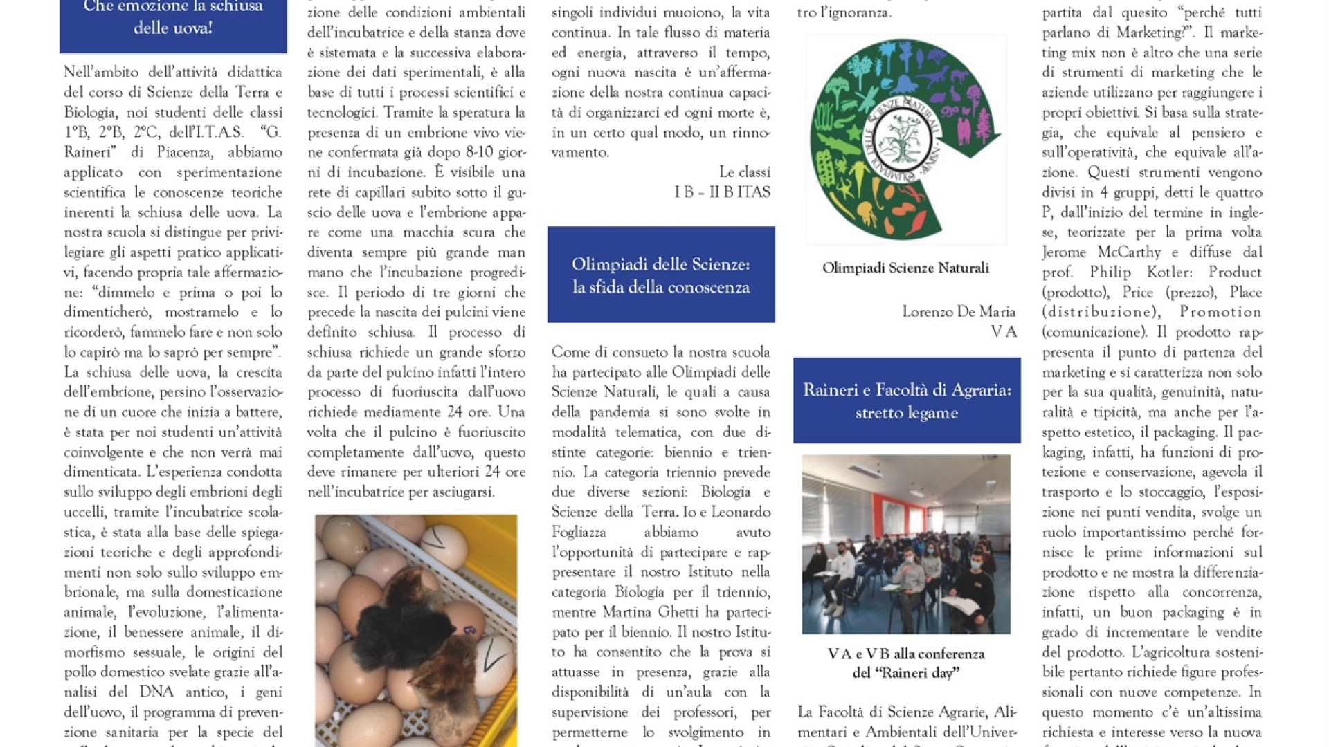 Giornali scolastici, oggi con Libertà il numero di fine anno di "Vite" del Raineri