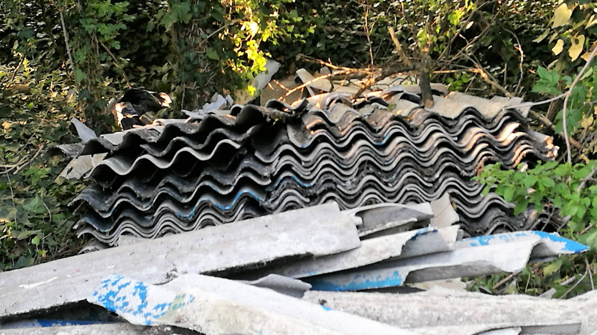 Discarica di amianto sull'argine a Borgotrebbia. Scoperta dai cittadini