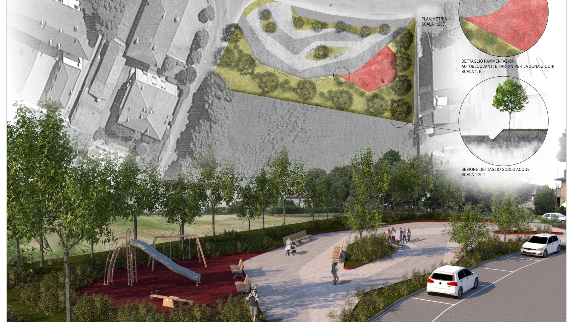 A Gerbido una nuova piazza con verde, area bimbi e parcheggio. Il progetto