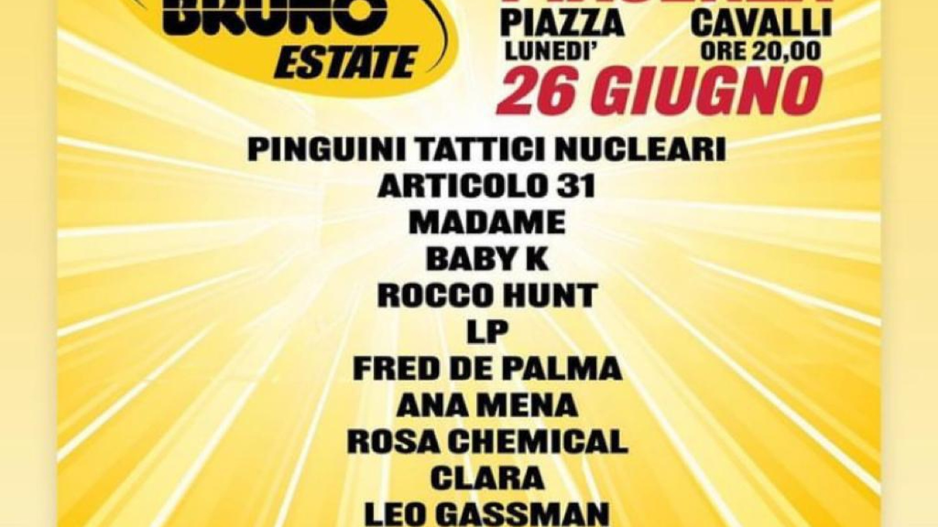 Radio Bruno a Piacenza, ecco i cantanti: Pinguini, Articolo 31, Baby K e Rocco Hunt