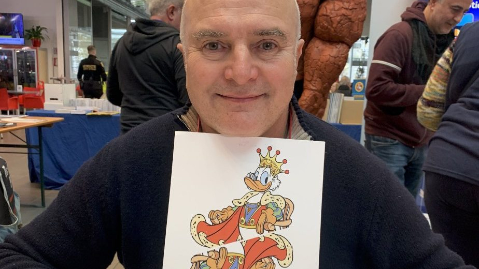 Da Paperopoli a Topolinia, le carte piacentine a tema Disney del fumettista Faccini