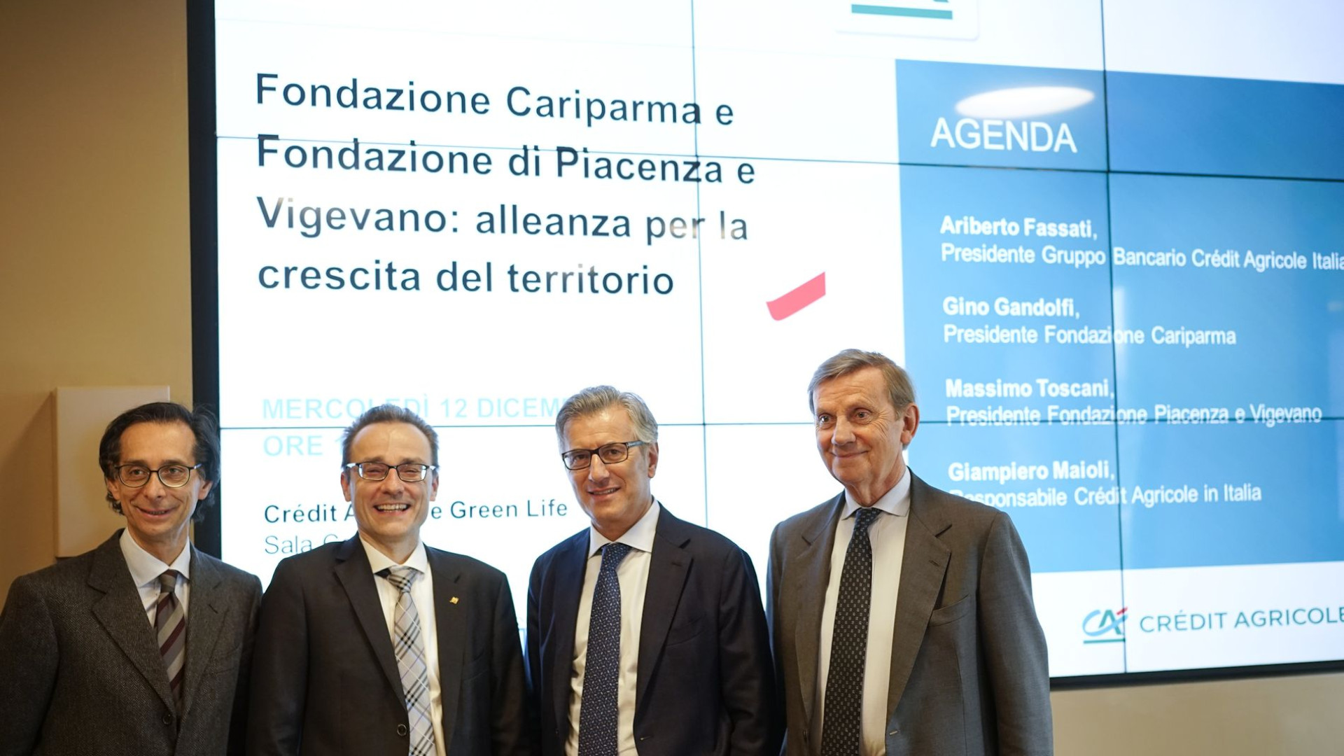 La Fondazione di Piacenza e Vigevano "entra" in Crédit Agricole Cariparma con 70 milioni di euro