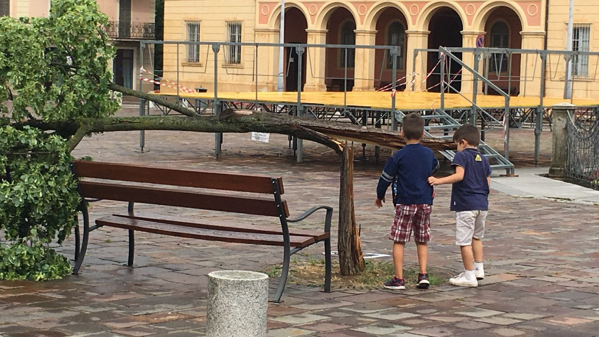 Pioggia, vento e grandine: maltempo colpisce la Val Luretta, alberi abbattuti ad Agazzano