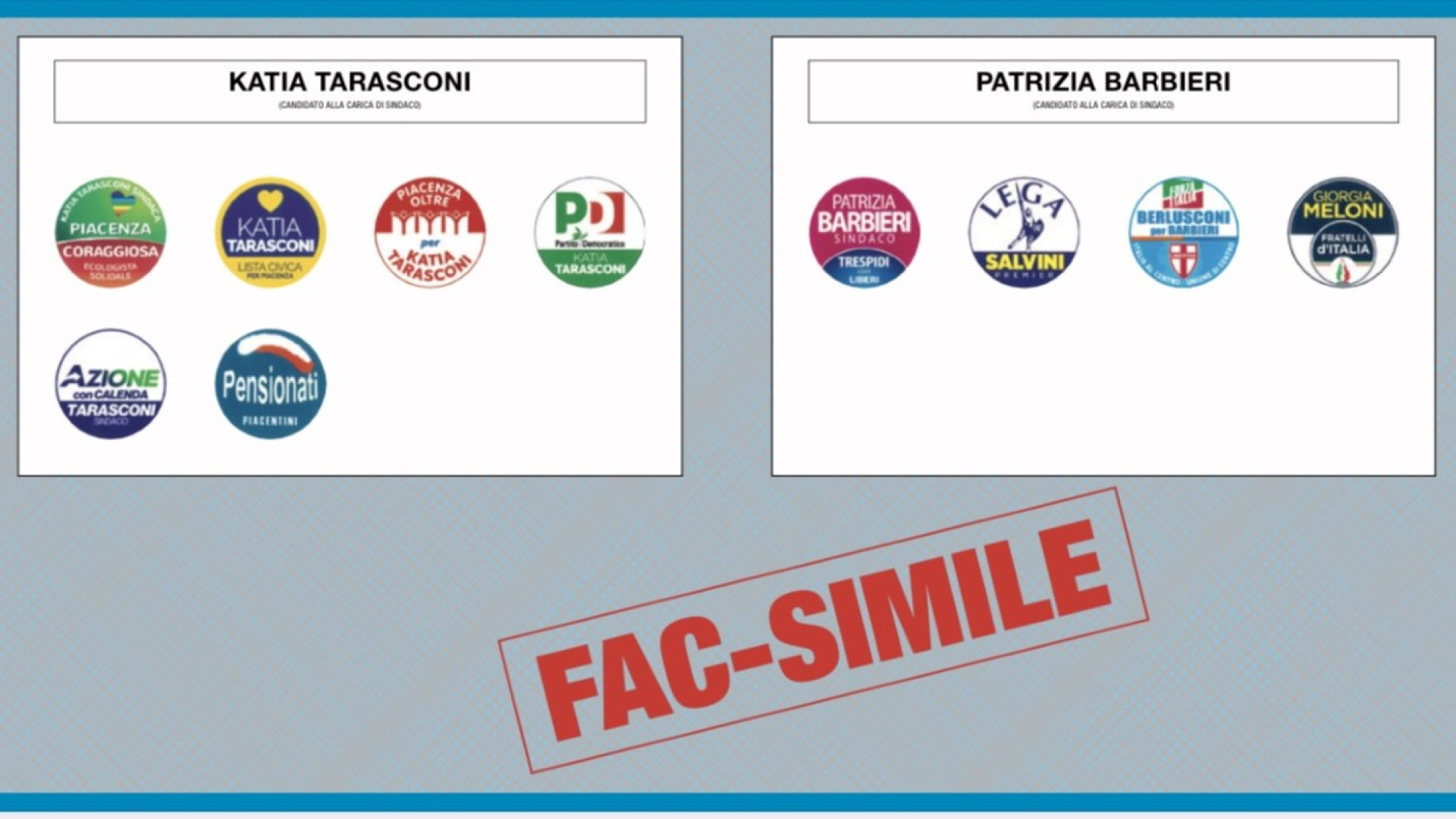 Ballottaggio tra Tarasconi e Barbieri. Ecco il fac-similie della scheda elettorale