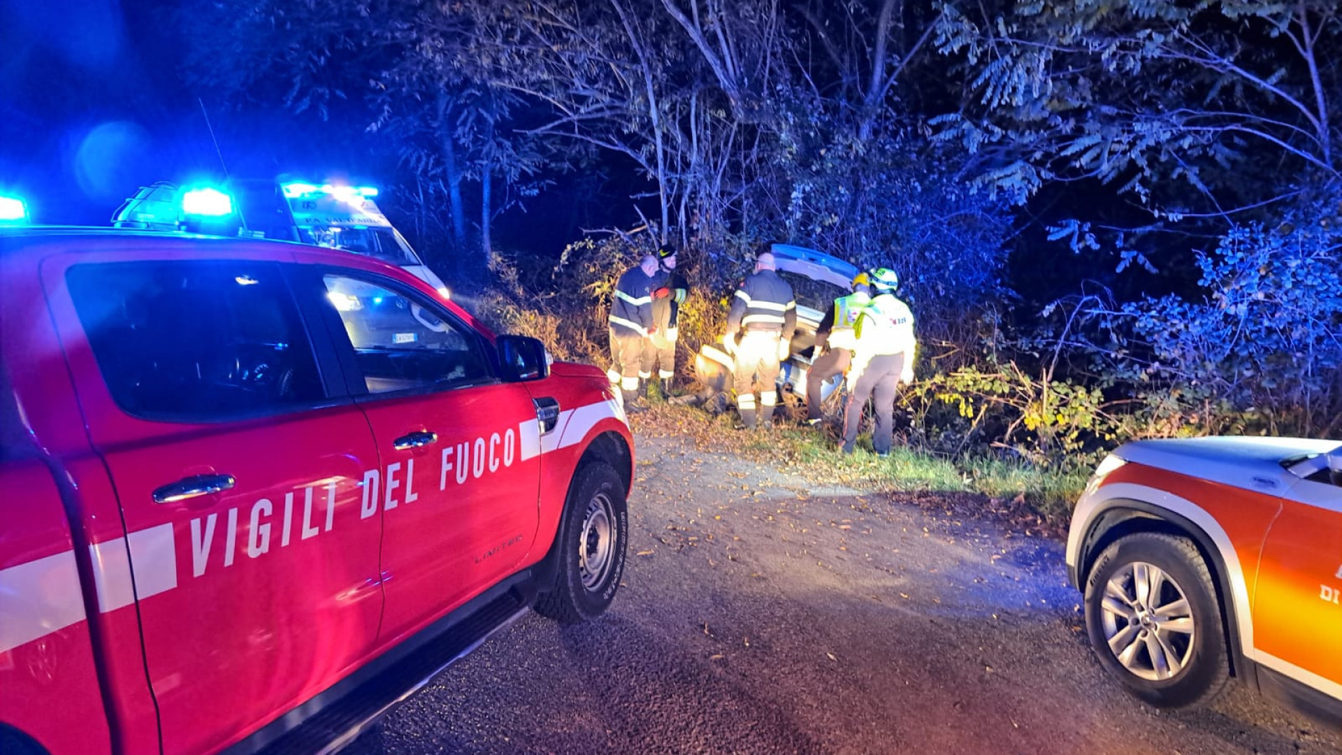 Castell'arquato, auto fuori strada per evitare di investire un capriolo