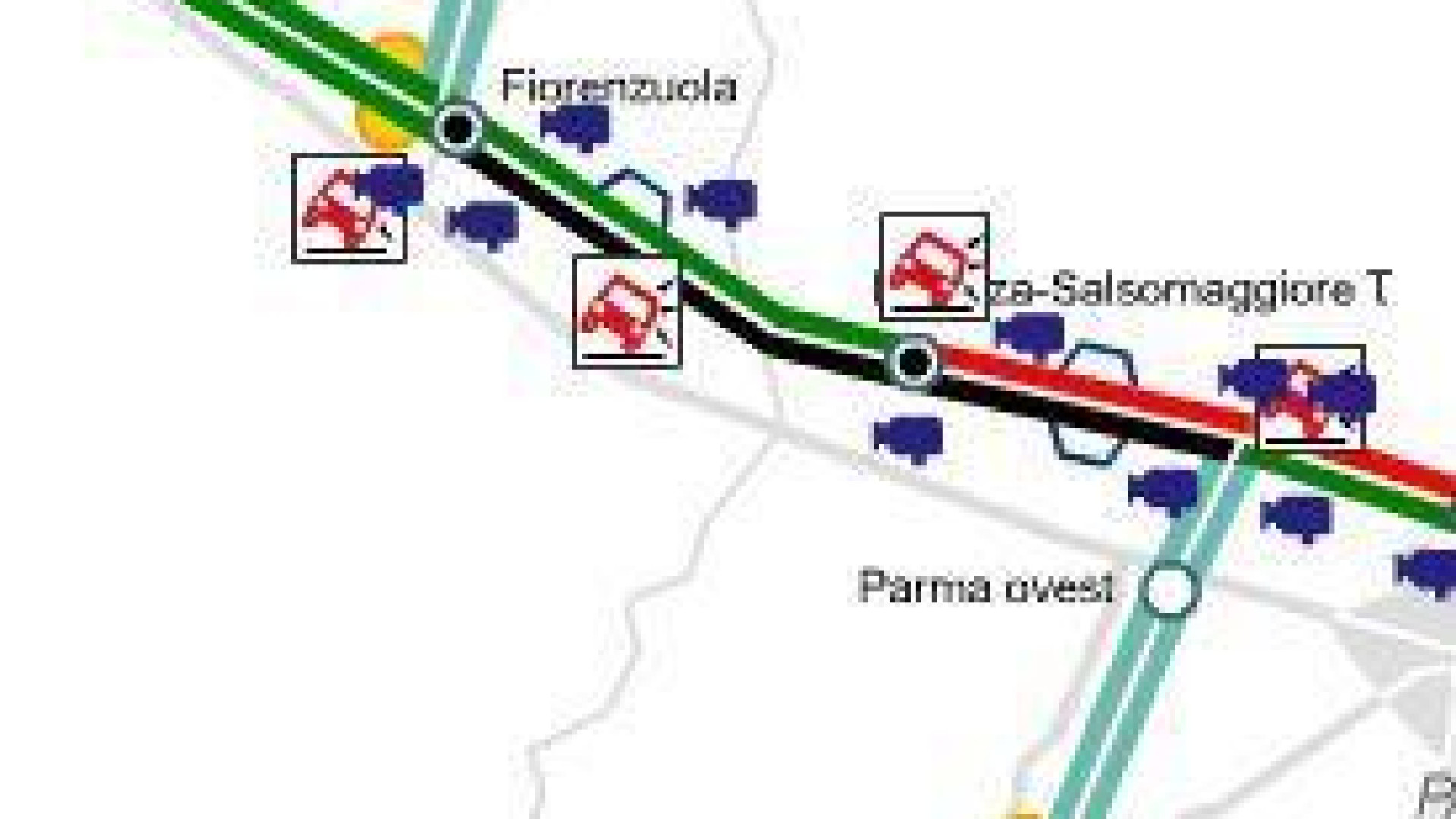 Incidente in A1 dopo Fidenza. Entrata chiusa a Fiorenzuola verso sud