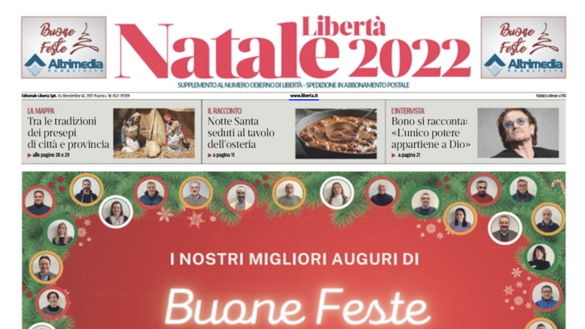 Oggi numero doppio di Libertà per i tre giorni del Natale: in edicola e su app