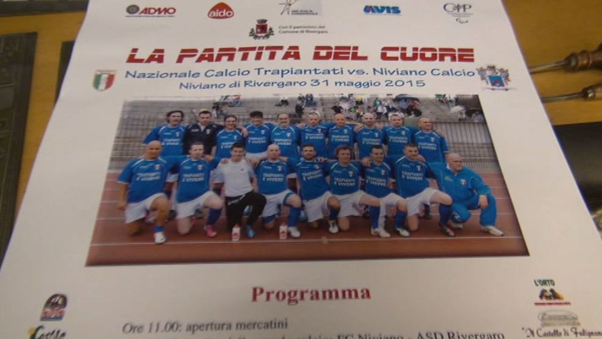Donazioni: il 31 a Niviano la "Partita del Cuore" con la Nazionale trapiantati