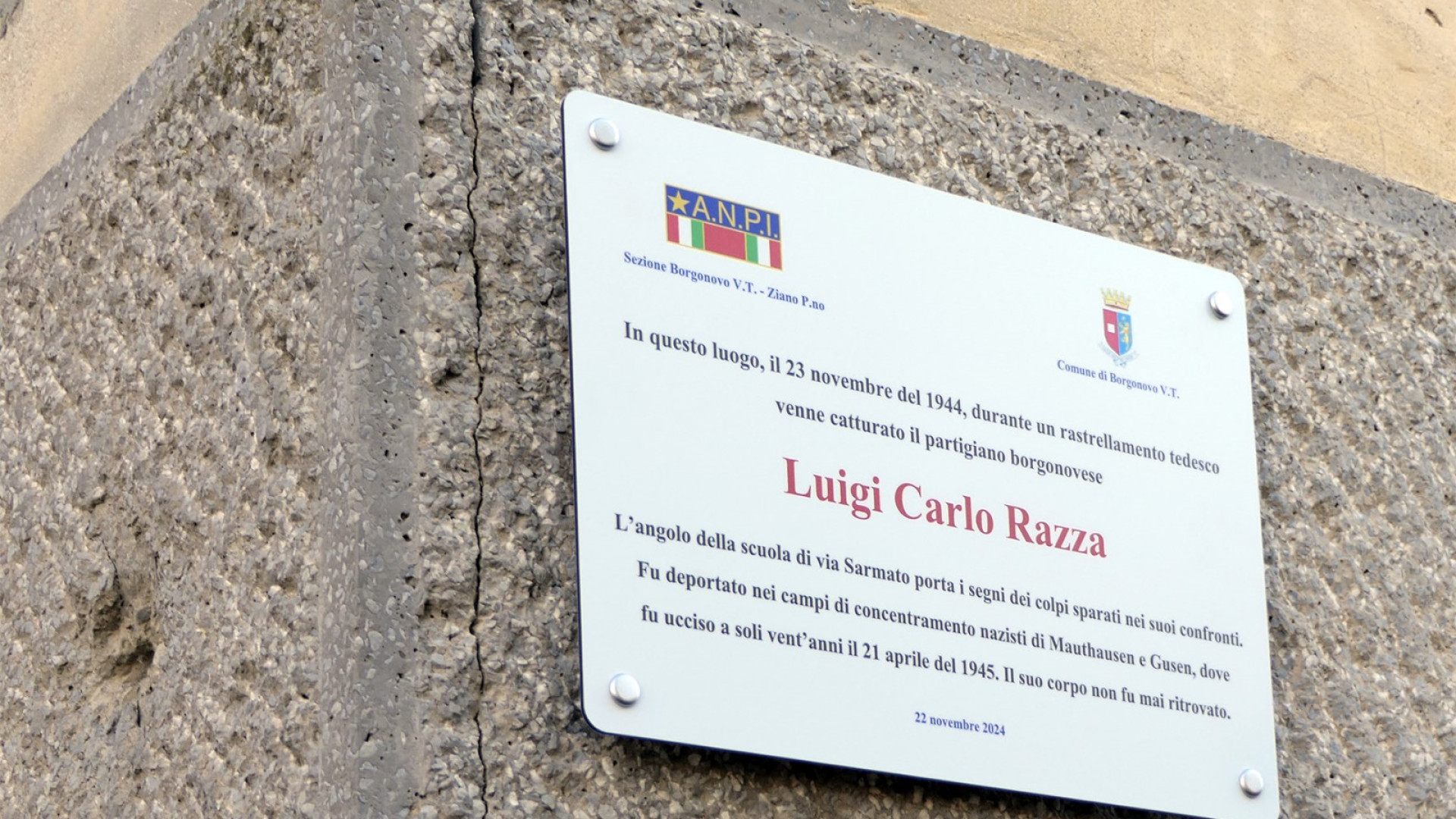 Borgonovo ricorda il giovane partigiano Razza: "Grazie a te oggi difendiamo la libertà"