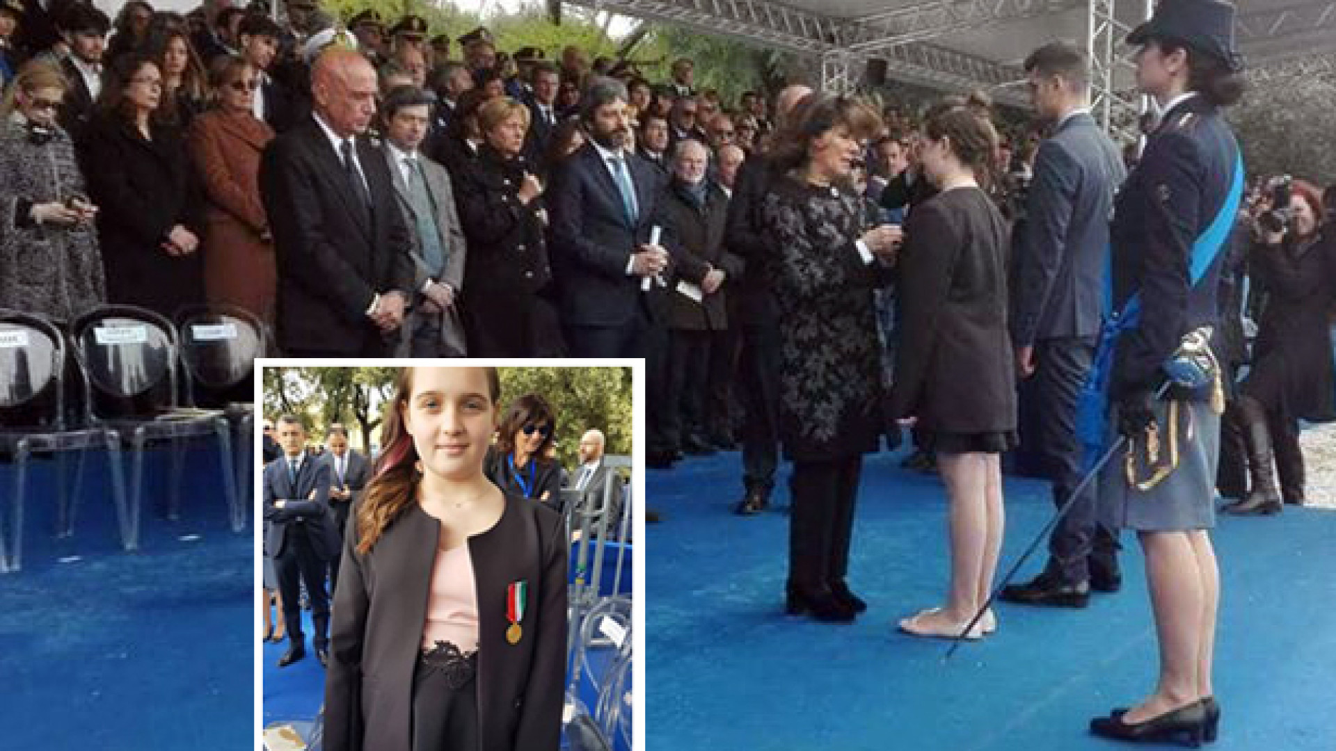 Il padre poliziotto Giuseppe Beolchi perse la vita in servizio, Ylenya Lucia insignita con la medaglia d'oro