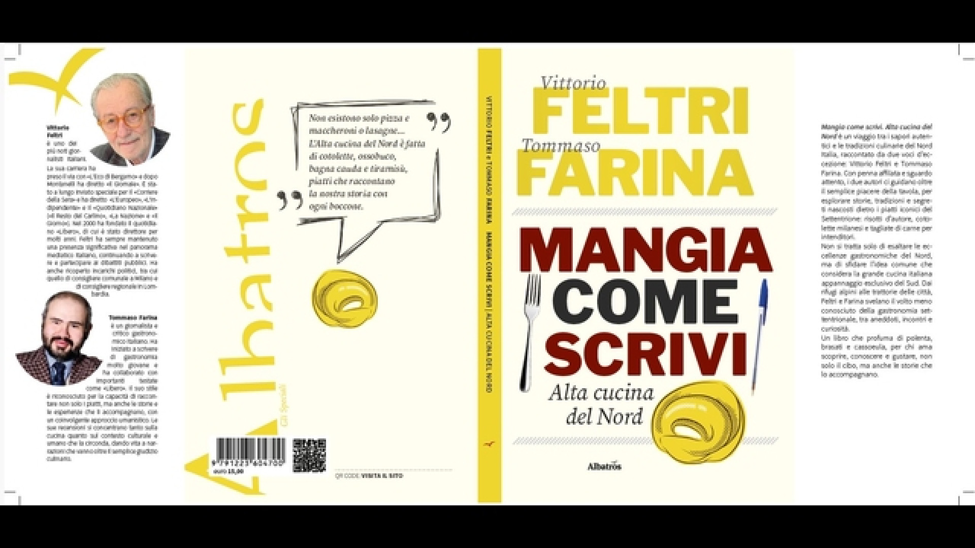 “Mangia come scrivi”, un viaggio tra i sapori del Nord con Vittorio Feltri e Tommaso Farina