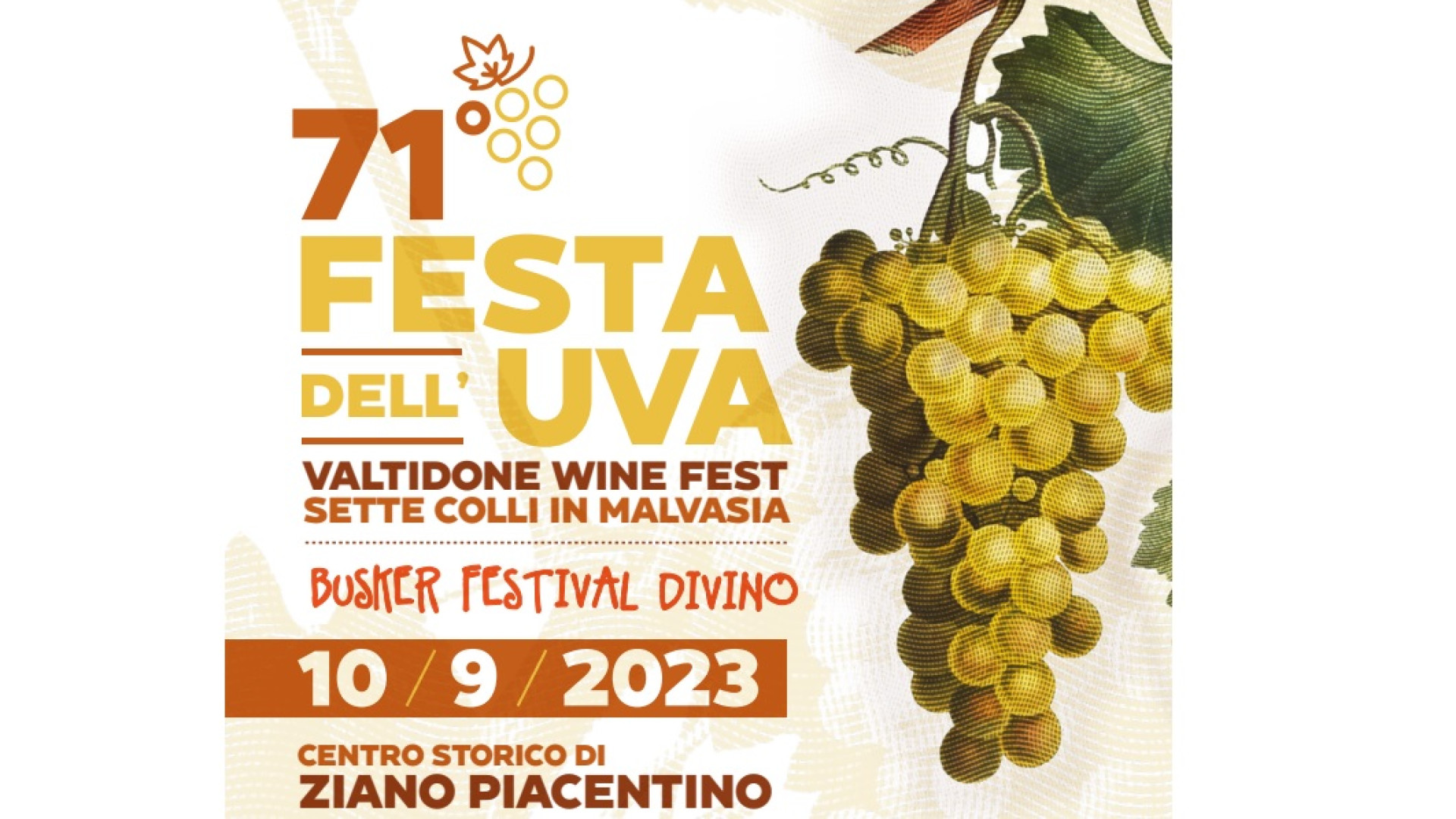 Vino protagonista a Ziano con il Valtidone Wine Fest e la Festa dell’uva. Il programma