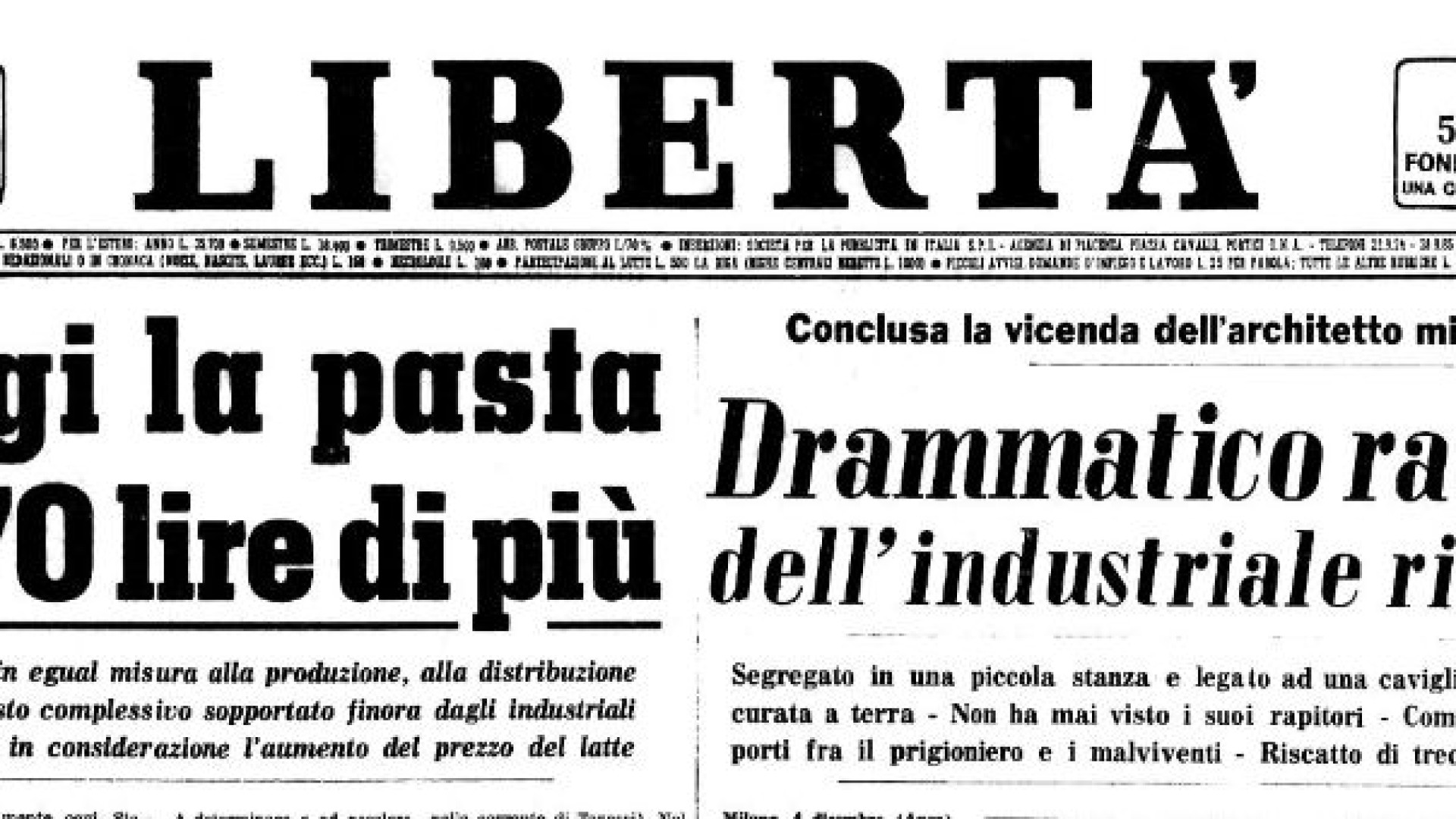 Dal "mercato fiacco" di Pianello all'uomo sulla Luna. E' l'archivio storico di Libertà