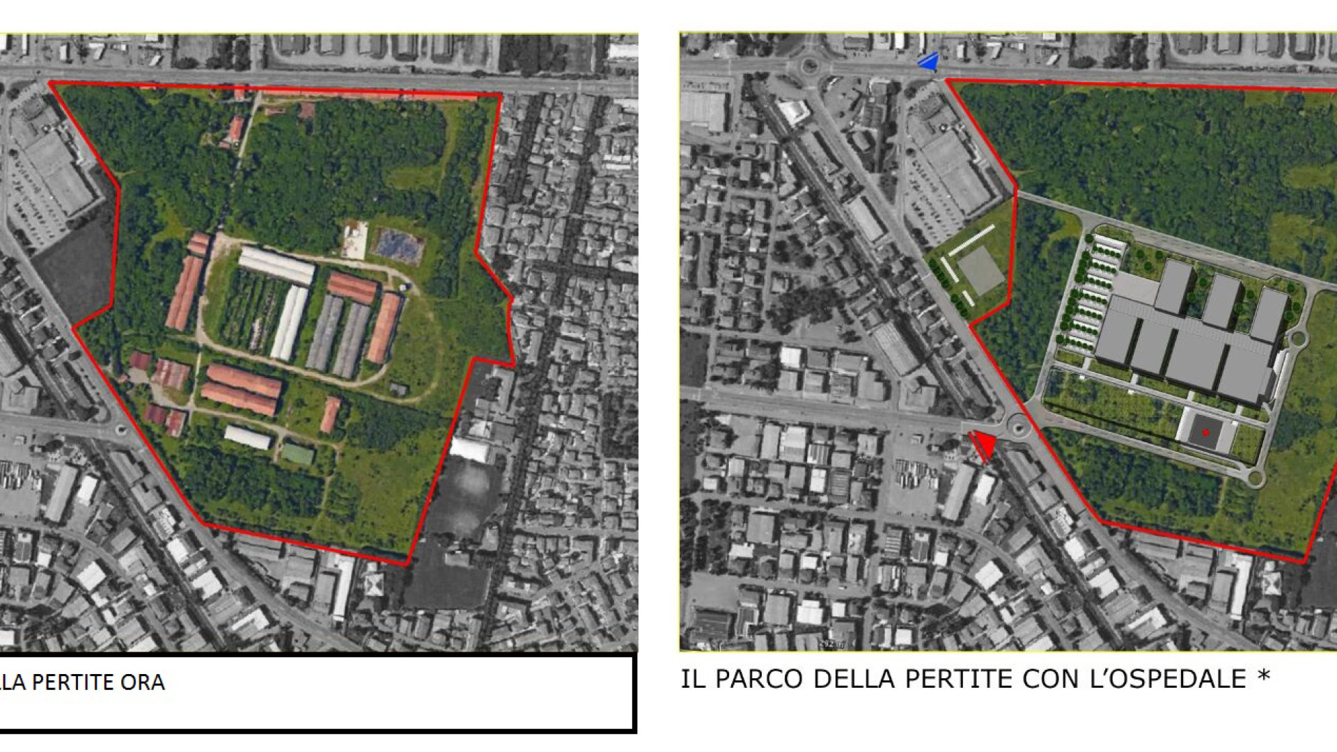 Ospedale, polemica tra comitati: "Nuovo ospedale alla ex Pertite per realizzare anche il parco"; "Possibilità assurda"