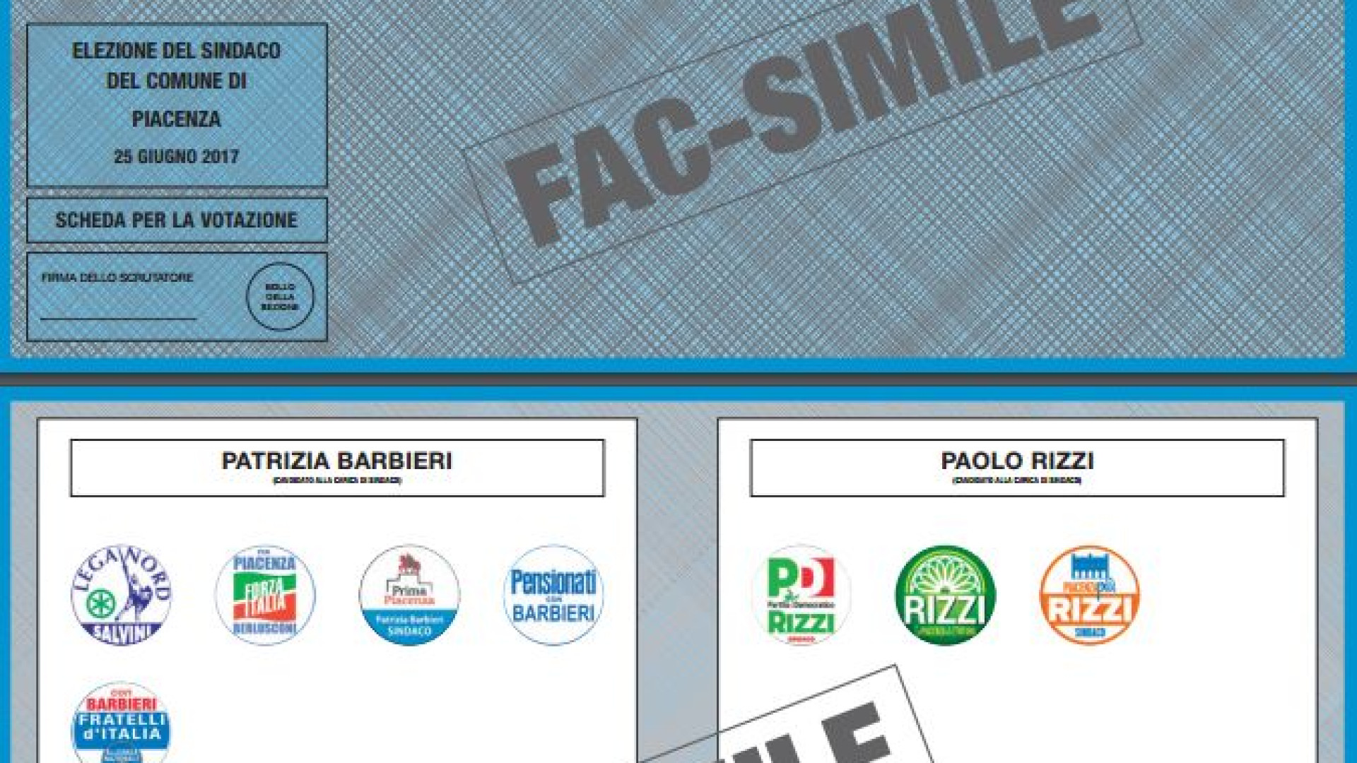 Scheda elettorale per il ballottaggio del 25 giugno: ecco il fac simile