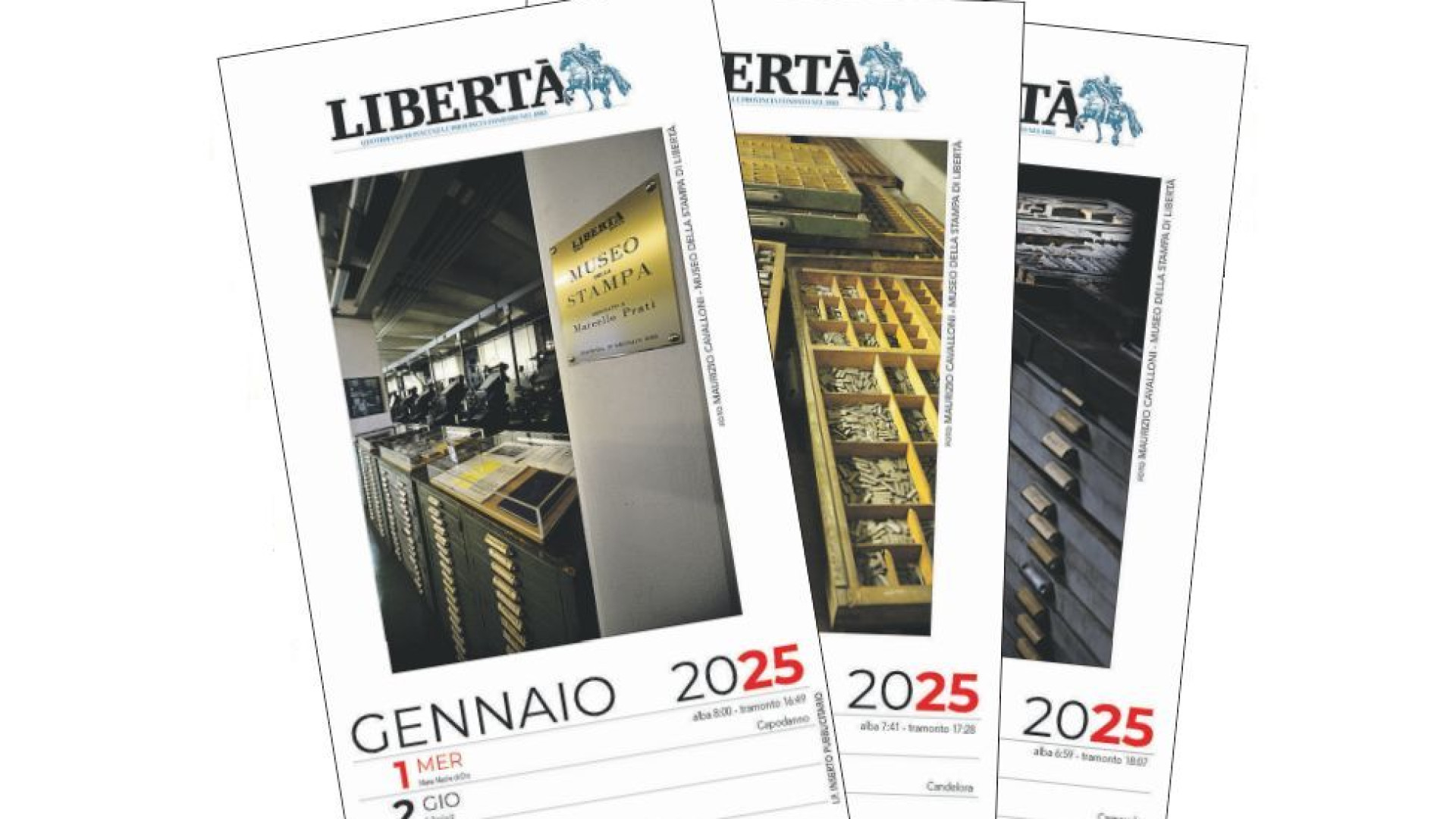 Quando le notizie nascevano nel piombo: in regalo con Libertà il calendario 2025