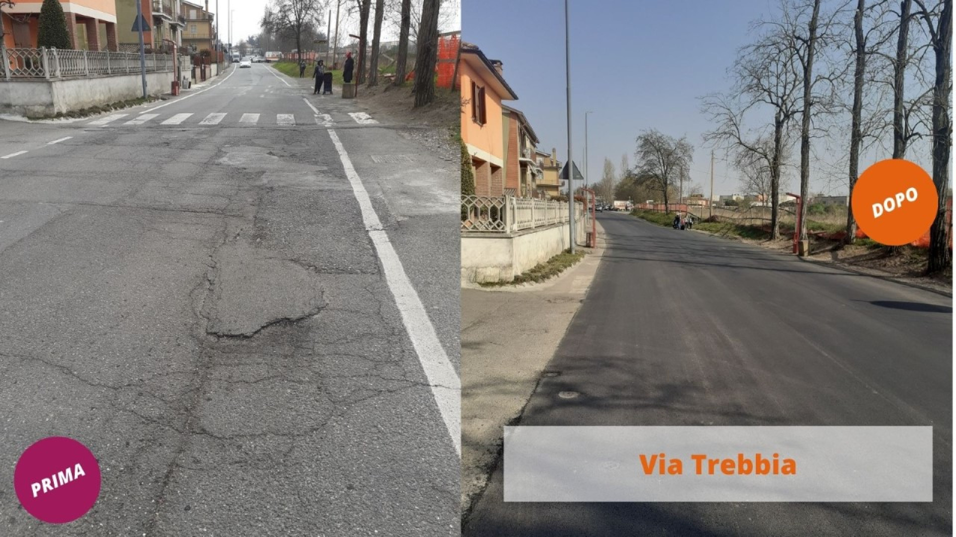 "Nuovo look" per le strade di Borgotrebbia: manto stradale riqualificato