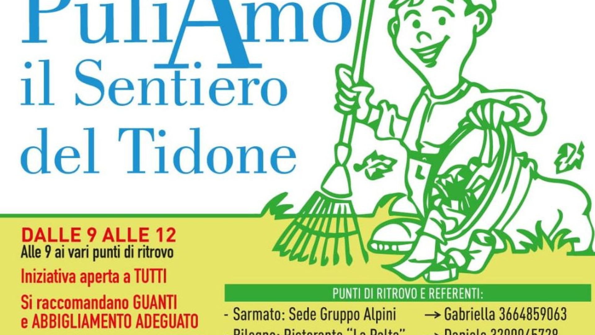 Rinviata a sabato 1 giugno la pulizia del Sentiero del Tidone